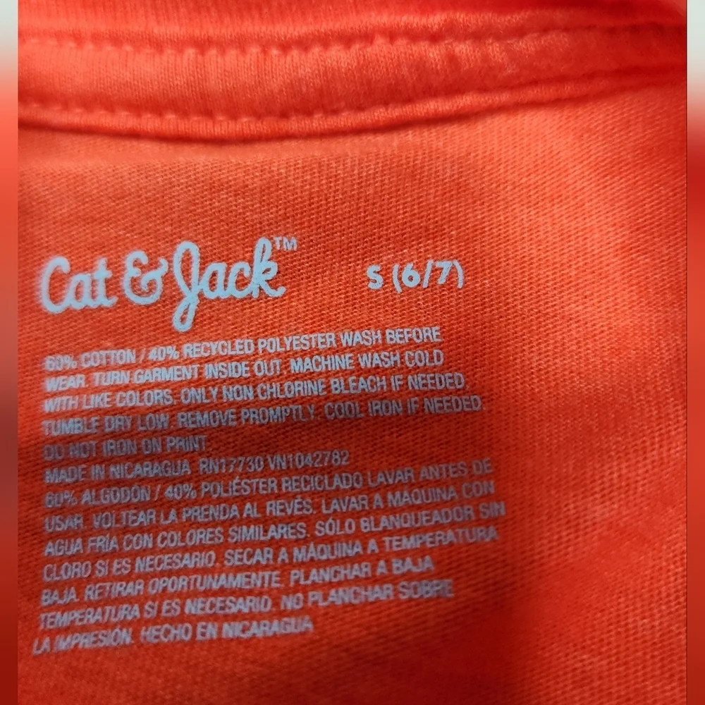Boys Long Sleeve Glow In The Dark Halloween Graphic T-Shirt Cat & Jack Orange S